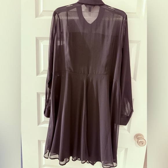 NWT Banana Republic Elegant Black Sheer Dress with stretch slip/dress underneath - Picture 10 of 10